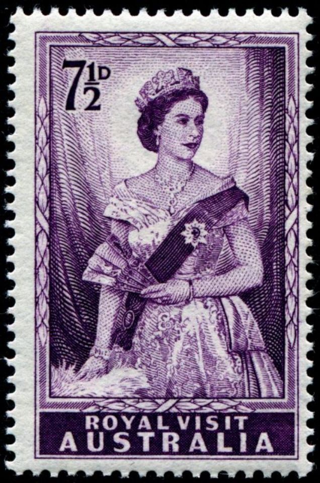 Queen Elizabeth II Australian Stamp 1954 - FACEinHOLE